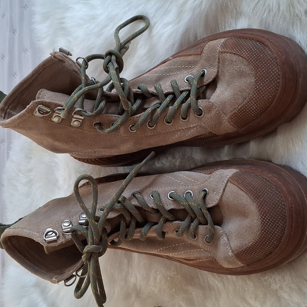 Zara Suede Lace Up Platform Ankle Boot - Picture 9 of 15